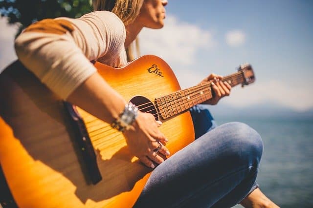 Acoustic guitar playing